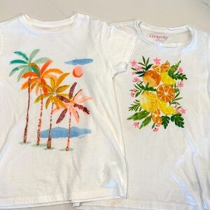 Crewcut Girls Graphic Tees M 8/9 - White with sparkle detail